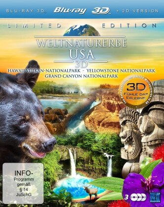 Weltnaturerbe USA - Hawaii Vulkan / Grand Canyon / Yellowstone (3 Blu-ray 3D (+2D))