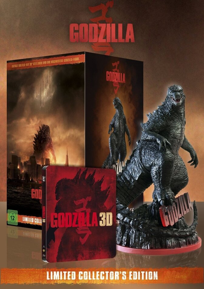 Godzilla - (Limited Collector's Edition Steelbook + Figur / Real 3D + 2D 2 Discs) (2014)