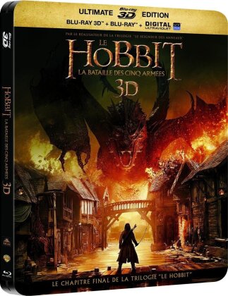 Le Hobbit 3 - La bataille des cinq armées (2014) (Steelbook, Ultimate Edition, 2 Blu-ray 3D + 2 Blu-rays)