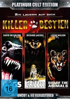 Killer Bestien - Dogs / Grizzly / Day of the animals (Platinum Cult Edition - 3 DVDs)