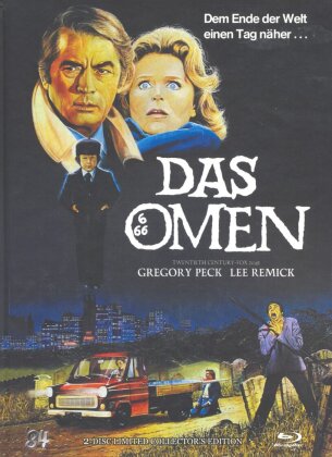 Das Omen (1976) - Cover B mit weissem Schriftzug (1976) (Limited Edition, Mediabook, Blu-ray + DVD)