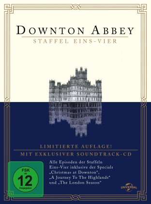 Downton Abbey - Staffel 1-4 (Limited Special Edition 15 DVDs inkl. 3 Weihnachtsspecials + Soundtrack-CD)