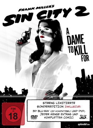 Sin City 2 - A Dame to Kill for (2014) (Édition Limitée, Mediabook, Uncut, Blu-ray 3D (+2D) + DVD)