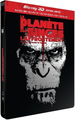 La Planète des Singes - L'affrontement (2014) (Édition Limitée, Steelbook, Blu-ray 3D + Blu-ray + DVD)