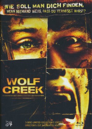 Wolf Creek - (Limited Mediabook Edition / Director's Cut & Unrated-Version / Blu-ray & 2 DVDs) (2005)