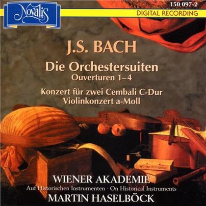 Johann Sebastian Bach (1685-1750), Martin Haselböck & Wiener Akademie - Suite Fuer Orchester Bwv1066-1069, Konzert Für Zwei Cembali, Violinkonzert a-Moll (2 CDs)