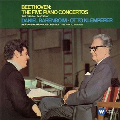 Ludwig van Beethoven (1770-1827), Daniel Barenboim, Otto Klemperer & New Philharmonia Orchestra - Sämtliche Klavierkonzerte 1-5, Chorfantasie - Referenzaufnahme (3 CDs)
