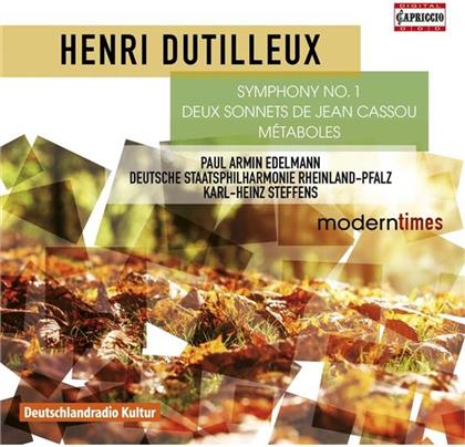 Henri Dutilleux (1916-2013), Karl-Heinz Steffens & Paul Armin Edelmann - Sinfonie 1 - Cassou - Metaboles