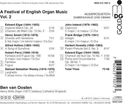 Ben Van Oosten - Festival Of English Organ Music 2