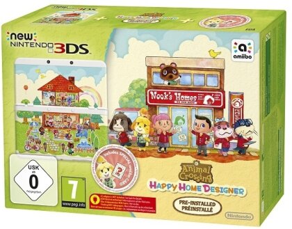 Nintendo New 3DS Konsole + Animal Crossing Happy Home + Coverplate