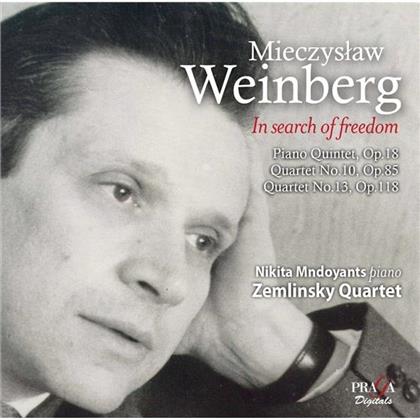 Mieczyslaw Weinberg (1919-1996), Nikita Mndoyants & Zemlinsky Quartet - In Search Of Freedom, Piano Quintet op.18, Quartet No.10, No. 13 (SACD)