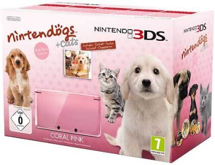 3DS Konsole pink + Nintendogs Retriever limitiert
