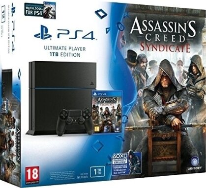Sony Playstation 4 1TB Konsole mit Assassins Creed Syndicate + Watch Dogs