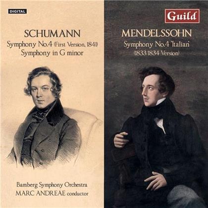 Robert Schumann (1810-1856), Felix Mendelssohn-Bartholdy (1809-1847), Marc Andreae & Bamberg Symphony Orchestra - Symphony No. 4 First Version 1841, Symphony No. 4 Italian 1833/1834 Version