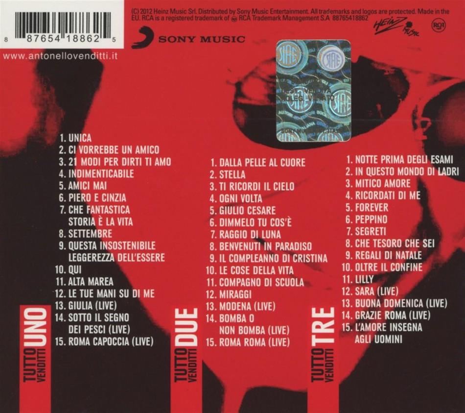 Tuttovenditti New Version 3 Cds By Antonello Venditti Cede Com