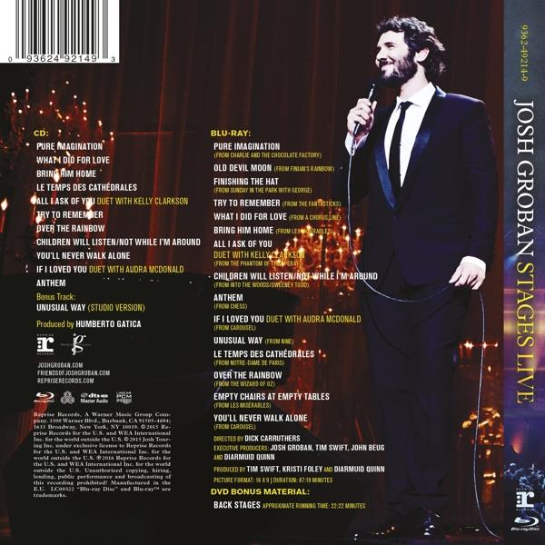 Stages Live Cd Blu Ray By Josh Groban Cede Com