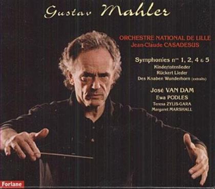 Jose van Dam, Ewa Podles, Theresa Zylis-Gara, Margaret Marshall, … - Symphonies 1, 2, 4, 5, Kindertotenlieder, Rückert Lieder, Des Knaben Wunderhorn (Auszüge) (6 CD)