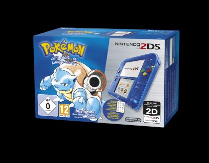 2DS Blau Transparent + Pokemon Blaue Edition