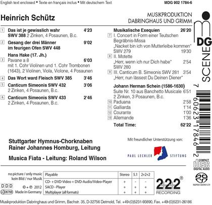Musica Fiata, Heinrich Schütz (1585-1672), Johann Hermann Schein (1586-1630), Rainer Johannes Homburg & Stuttgarter Hymnus-Chorknaben - Musikalische Exequien & Motetten, Suite Nr. 10 aus Banchetto Musicale (SACD)