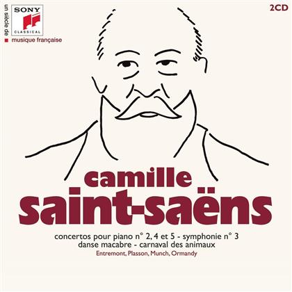 Philippe Entremont, Michel Plasson, Charles Munch, Eugène Ormandy & Camille Saint-Saëns (1835-1921) - Concertos Pour Piano 2,4,5, Symphonie No. 3, Danse Macabre, Carnaval Des Animaux - Un Siècle De Musique Française (2 CDs)