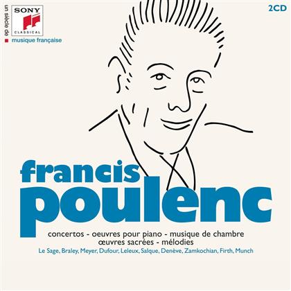 Éric Le Sage, Francis Poulenc (1899-1963), Meyer P., Dufour, … - Concertos, Oeuvres Pour Piano, Musique De Chambre, Oeuvres Sacrées, Melodies - Un Siècle De Musique Française (2 CDs)