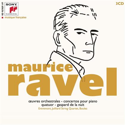 Philippe Entremont, Juilliard String Quartet, Pierre Boulez (*1925) & Maurice Ravel (1875-1937) - Oeuvres Orchestrales - Concertos Pour Piano - Quatuor - Garspard De La Nuit - Un Siècle De Musique Française (3 CD)