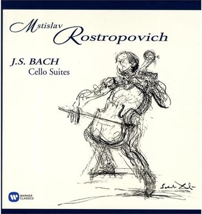 Johann Sebastian Bach (1685-1750) & Mstislav Rostropovitsch - Cellosuiten (Deluxe Limited Edition, 4 LPs)
