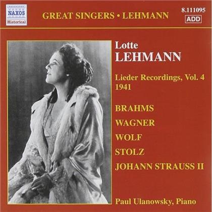 Lotte Lehmann, Johannes Brahms (1833-1897), Richard Wagner (1813-1883), Hugo Wolf (1860-1903), … - Lieder Rec.Vol.4 (1941)