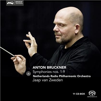 Jaap van Zweden, Anton Bruckner (1824-1896) & Netherlands Radio Philharmonic Orchestra - Symphonies No.1-9 (11 CDs)