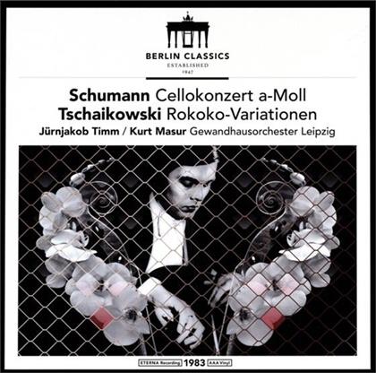 Kurt Masur, Robert Schumann (1810-1856), Peter Iljitsch Tschaikowsky (1840-1893), Johann Sebastian Bach (1685-1750) & Jürnjakob Timm - Konzerte Für Violoncello (LP)