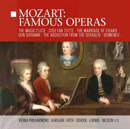 Herbert von Karajan, Wiener Philharmoniker, Rudolf Schock, Erika Köth & Wolfgang Amadeus Mozart (1756-1791) - Famous Operas (14 CDs)