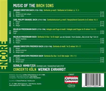 Concerto Köln & Bach Söhne - Music Of The Bach Sons
