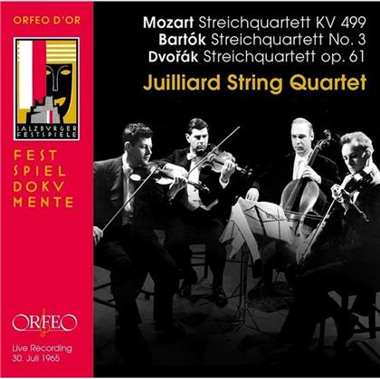 Juilliard String Quartet, Wolfgang Amadeus Mozart (1756-1791), Béla Bartók (1881-1945) & Antonin Dvorák (1841-1904) - Streichquartette KV 499, No. 3, Op. 61 - Salzburger Festspiele Live 30. Juli 1965