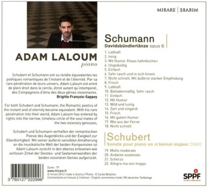 Adam Laloum, Robert Schumann (1810-1856) & Franz Schubert (1797-1828) - Davidsbündlertänze / Sonate Pour