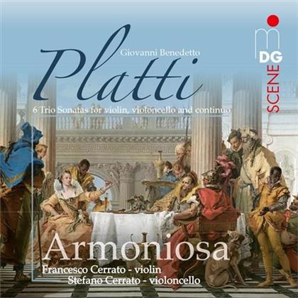 Armoniosa, Giovanni Benedetto Platti (1697-1763), Francesco Cerrato & Stefano Cerrato - 6 Trio Sonatas For Violin (SACD)