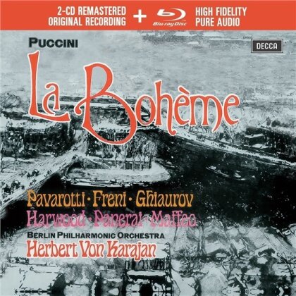 Mirella Freni, Giacomo Puccini (1858-1924), Herbert von Karajan, Luciano Pavarotti & Berliner Philharmoniker - La Boheme (2 CDs + Blu-ray)