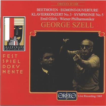 Emil Gilels, George Szell & Ludwig van Beethoven (1770-1827) - Piano Conc 3/Symphony 5/Egmont