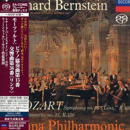 Leonard Bernstein (1918-1990), Wiener Philharmoniker & Wolfgang Amadeus Mozart (1756-1791) - Piano Concerto No.15 & Symphony No.36"Linz" (Japan Edition, SACD)