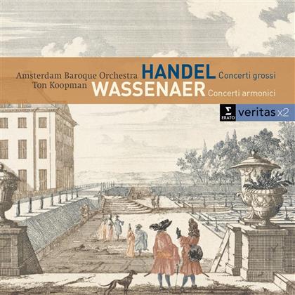 Ton Koopman, Georg Friedrich Händel (1685-1759), Unico Wilhelm van Wassenaer & Amsterdam Baroque Orchestra - Concerti Grossi Op.6 / Concerti Armonici (2 CD)
