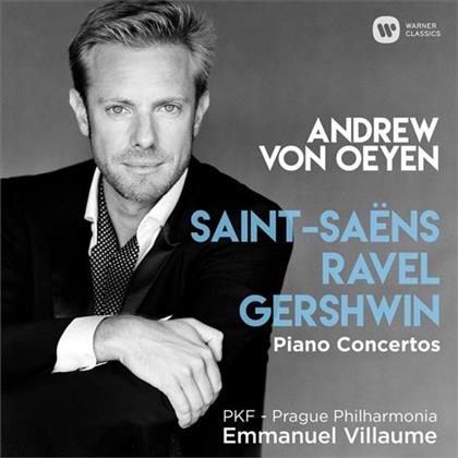 Andrew von Oeyen, Camille Saint-Saëns (1835-1921), Maurice Ravel (1875-1937), George Gershwin (1898-1937), Emmanuel Villaume, … - Piano Concertos