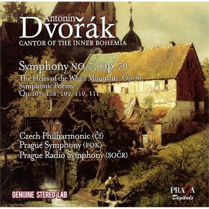 Antonin Dvorák (1841-1904), The Czech Philharmonic Orchestra, Prague Symphony Orchestra & Prague Radio Symphony - Symphony No.7, The Heirs of the White Mountain, Symponic Poems Op. 107, 108, 109, 110, 111 (2 CDs)