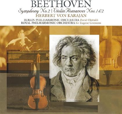 Ludwig van Beethoven (1770-1827), Herbert von Karajan, David Oistrakh & Berliner Philharmoniker - Symphony Nr. 2/Violin Romances Nr. 1 & 2 (LP)
