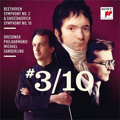 Michael Sanderling, Dresdner Philharmonie, Ludwig van Beethoven (1770-1827) & Dimitri Schostakowitsch (1906-1975) - Symphony No. 3 / Symphony No. 10