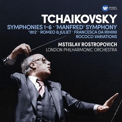 Peter Iljitsch Tschaikowsky (1840-1893), Mstislav Rostropovitsch & The London Philharmonic Orchestra - Sinfonien / Ouvertüren / Rococo-Variationen - Rostropowitsch-Edition (6 CD)