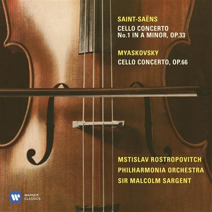 Camille Saint-Saëns (1835-1921), Nikolai Myaskovsky (1881-1950), Sir Malcolm Sargent, Mstislav Rostropovitsch & Philharmonia Orchestra - Cellokonzert Nr. 1 Op. 33, Cellokonzert Op. 66 - Rostropowitsch-Edition