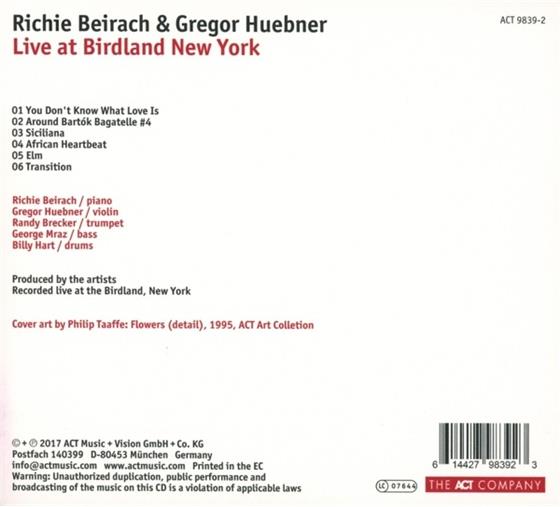 Live At Birdland New York By Richie Beirach Gregor Hubner Cede Com