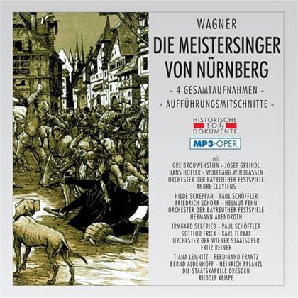 Richard Wagner (1813-1883), Andre Cluytens, Hermann Abendroth, Fritz Reiner & Rudolf Kempe - Die Meistersinger Von Nürnberg - (MP3) - 4 Gesamtaufnahmen (2 CDs)