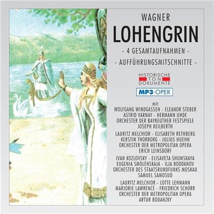 Richard Wagner (1813-1883), Joseph Keilberth, Erich Leinsdorf, Samuel Samosud & Artur Bodanzky - Lohengrin - MP3 - 4 Gesamtaufnahmen (2 CDs)