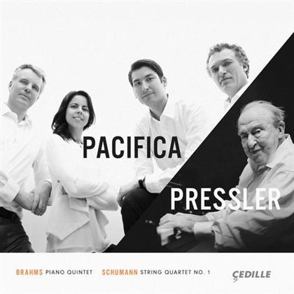 Menahem Pressler, Pacifica Quartet, Johannes Brahms (1833-1897) & Robert Schumann (1810-1856) - Klavierquintett op. 34/Streichquartett Nr. 1 a-moll op. 41 Nr. 1