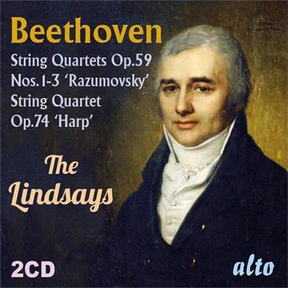 The Lindsays & Ludwig van Beethoven (1770-1827) - String Quartets Op. 59 (1-3) & Op. 74 (2 CDs)